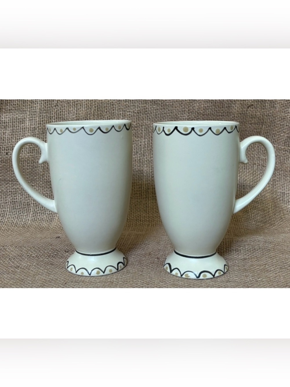 Vintage California Pantry Cream Minimalist Pedestal Mug Cup Set Irish Coffee